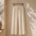 Cove & Linen High-Rise Drawstring Linen-Blend Pants view 1