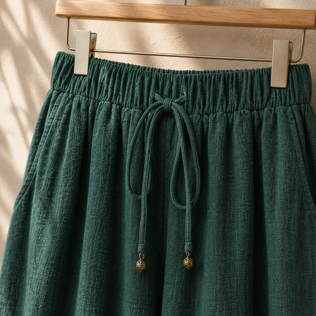 Cove & Linen High-Rise Linen-Blend Lantern Pants view 4
