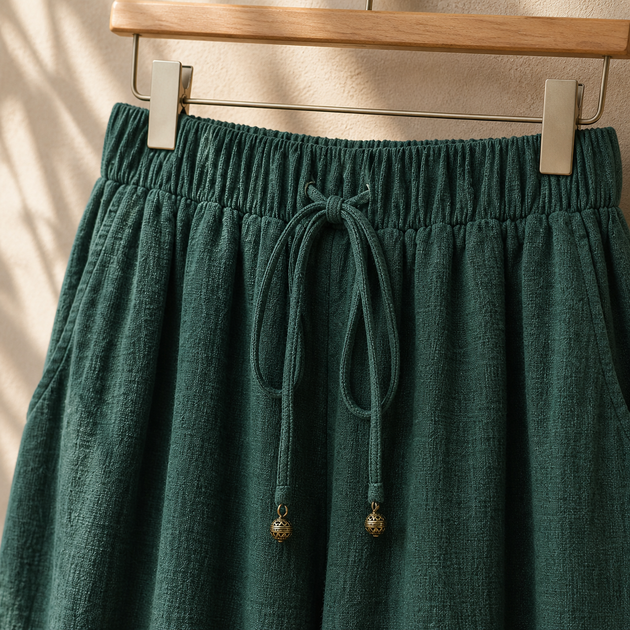 Cove & Linen High-Rise Linen-Blend Lantern Pants view 4