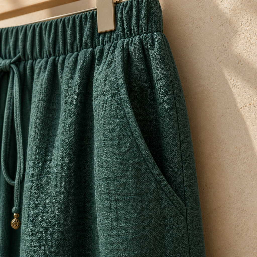Cove & Linen High-Rise Linen-Blend Lantern Pants view 5