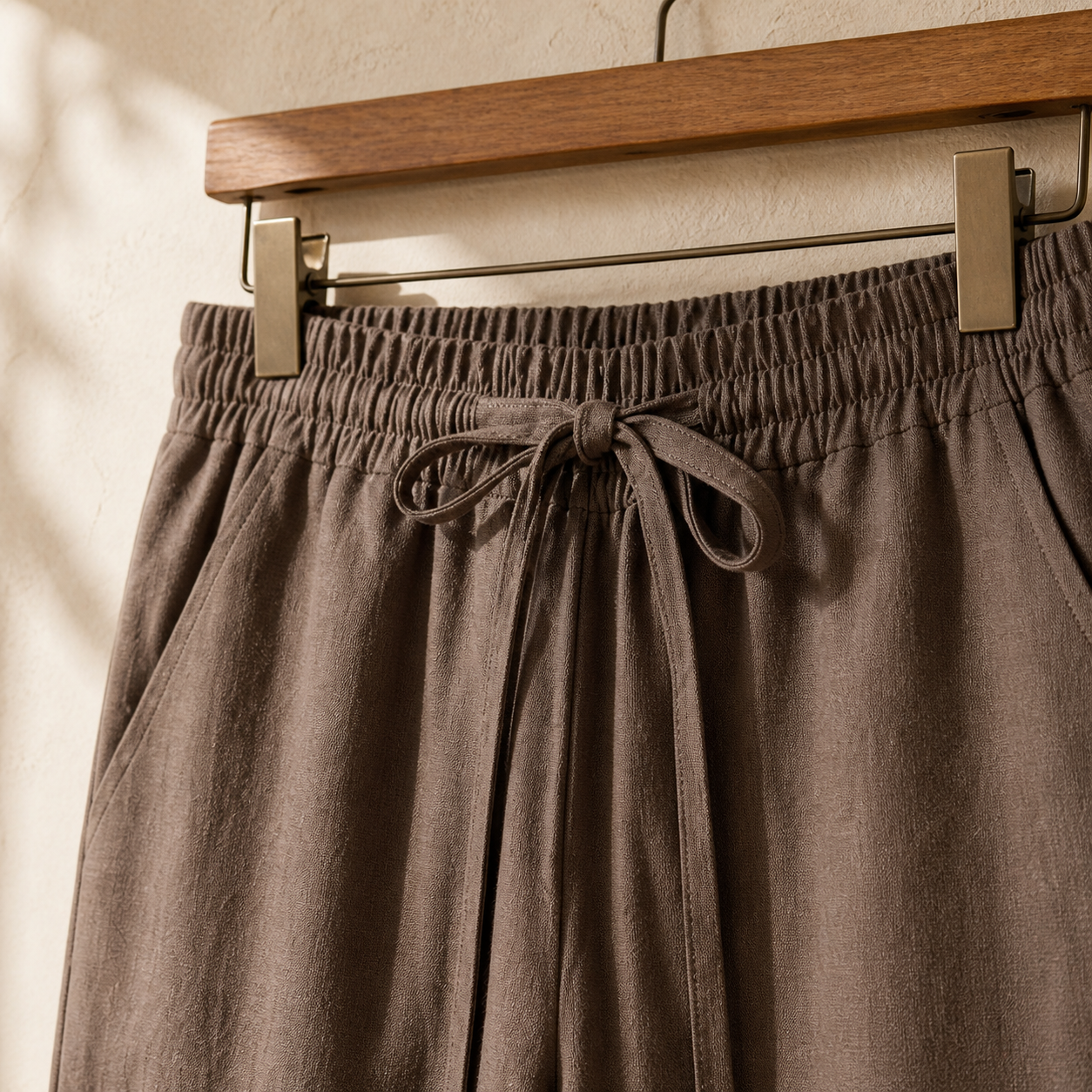 Cove & Linen Drawstring Linen-Blend Wide-Leg Pants view 4