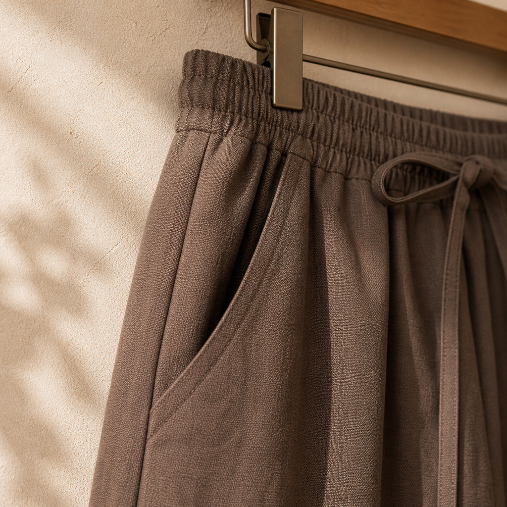 Cove & Linen Drawstring Linen-Blend Wide-Leg Pants view 5