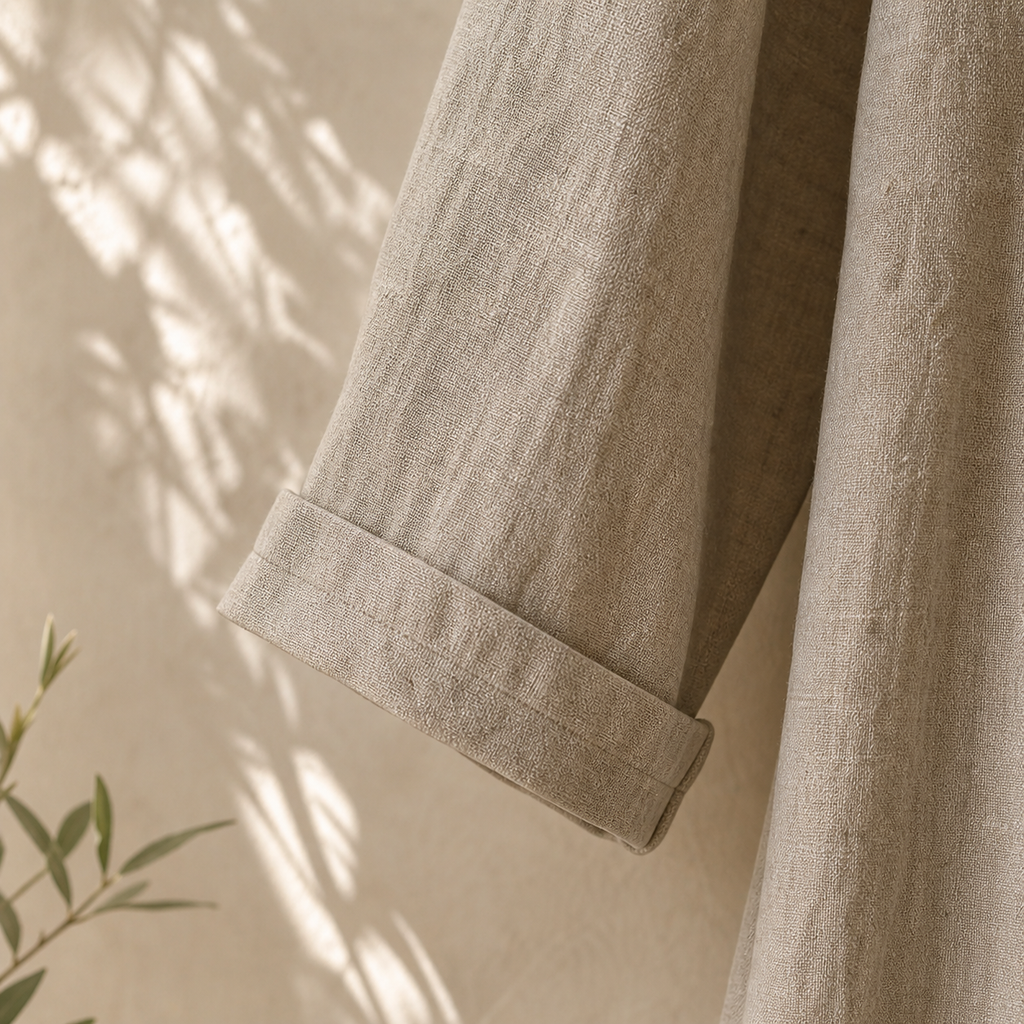 Cove & Linen Long-Sleeve Linen-Blend V-Neck Dress view 5