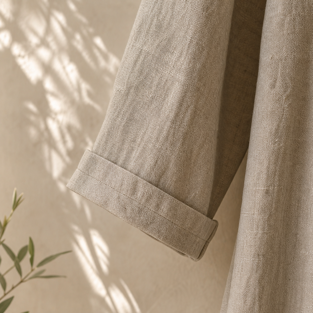 Cove & Linen Long-Sleeve Linen-Blend V-Neck Dress view 5