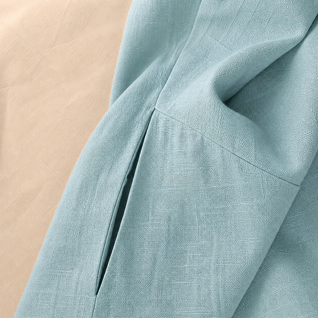 Cove & Linen Loose-Fit Linen-Blend V-Neck Shirt view 5