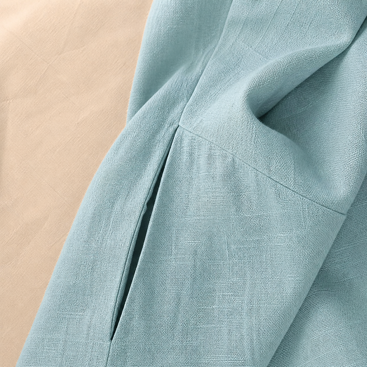 Cove & Linen Loose-Fit Linen-Blend V-Neck Shirt view 5