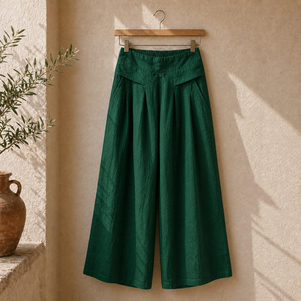 Cove & Linen Ankle-Length Linen-Blend Culotte Trousers view 11