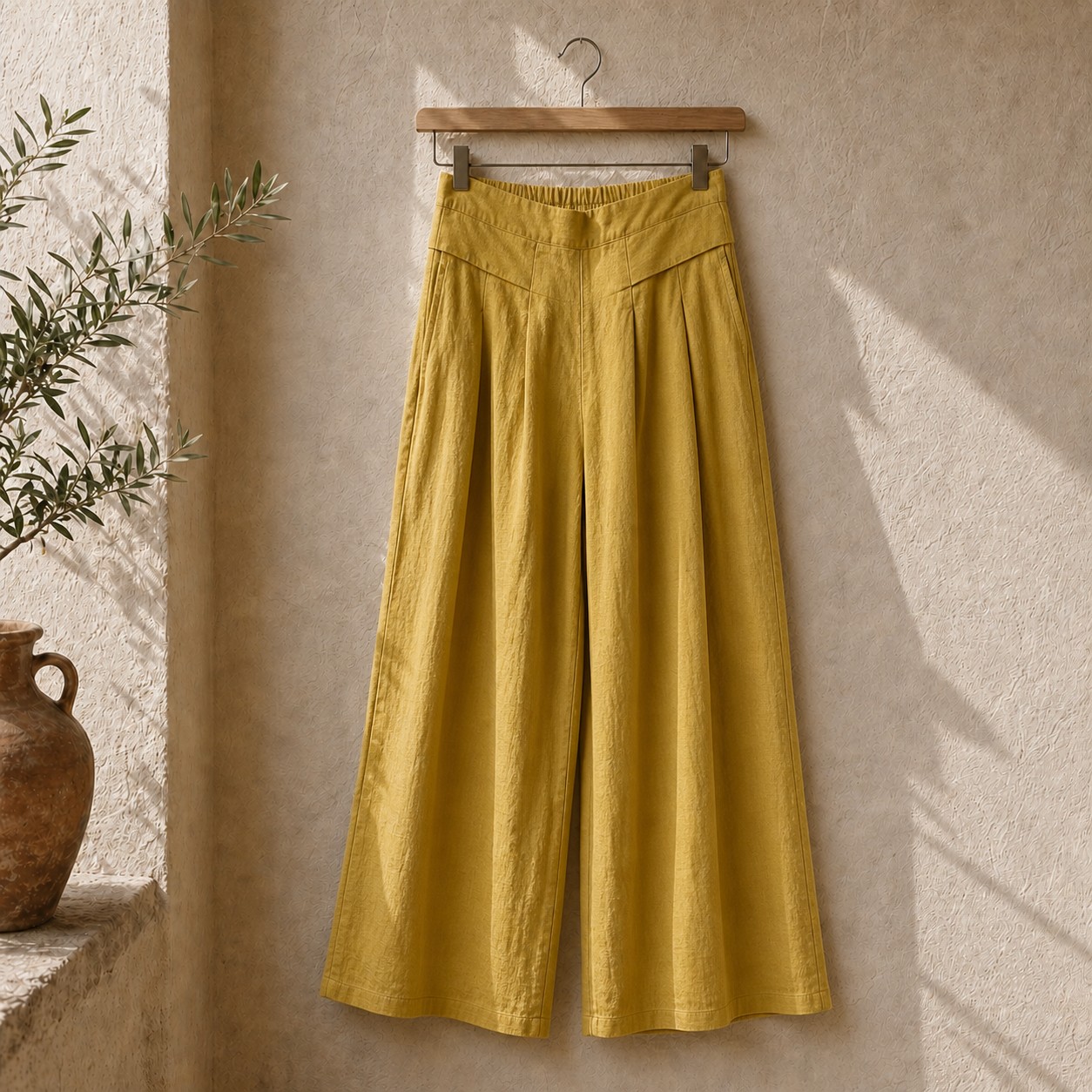 Cove & Linen Ankle-Length Linen-Blend Culotte Trousers view 21