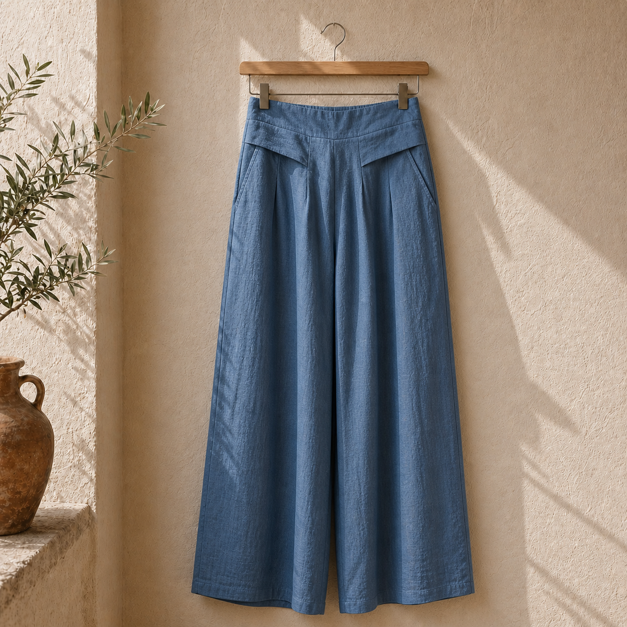 Cove & Linen Ankle-Length Linen-Blend Culotte Trousers view 7