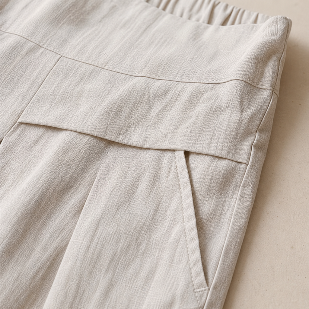 Cove & Linen Ankle-Length Linen-Blend Culotte Trousers view 5