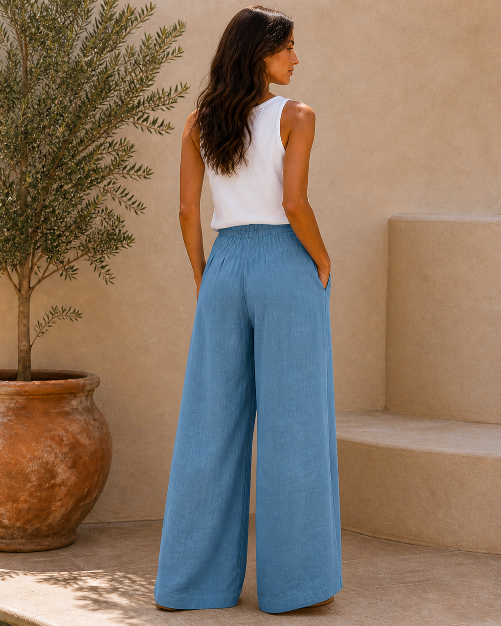 Cove & Linen Straight-Leg Linen-Blend Trousers view 20