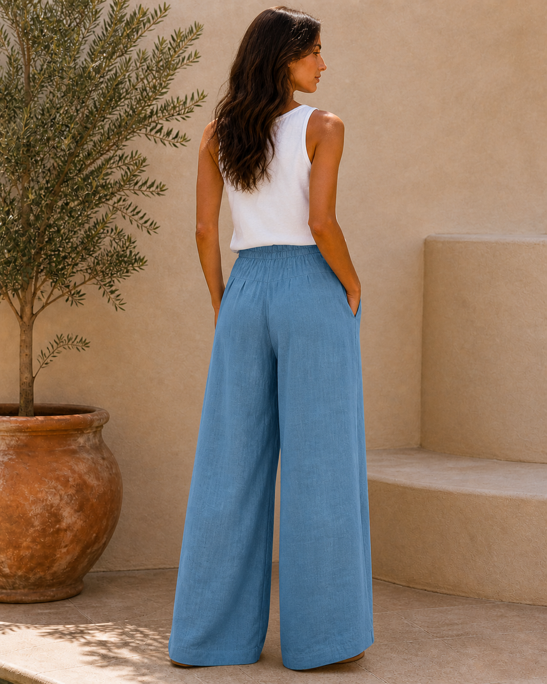 Cove & Linen Straight-Leg Linen-Blend Trousers view 20
