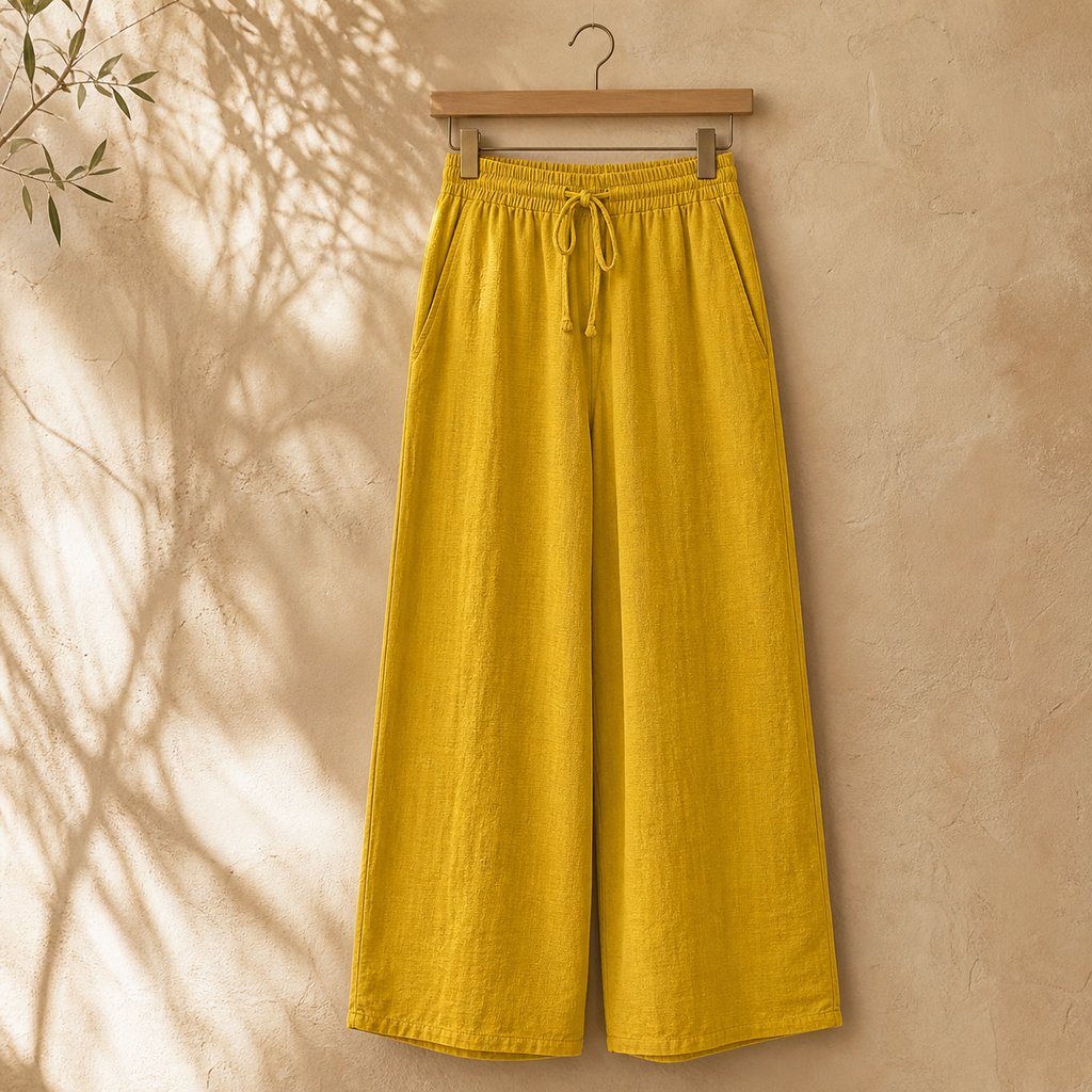Cove & Linen Straight-Leg Linen-Blend Trousers view 1