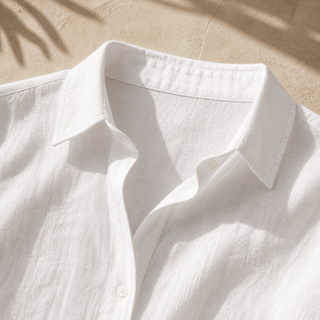 Cove & Linen Relaxed-Collar Linen-Blend Shirt view 3